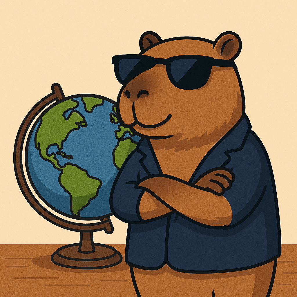 Cool capybara on trivia night